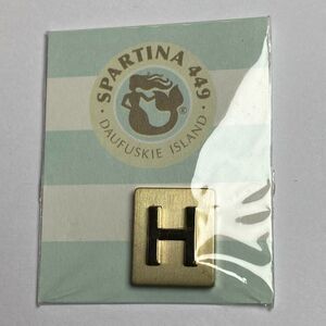 New Old Stock Spartina 449 Magnetic Accessories Golden Letter H Charm